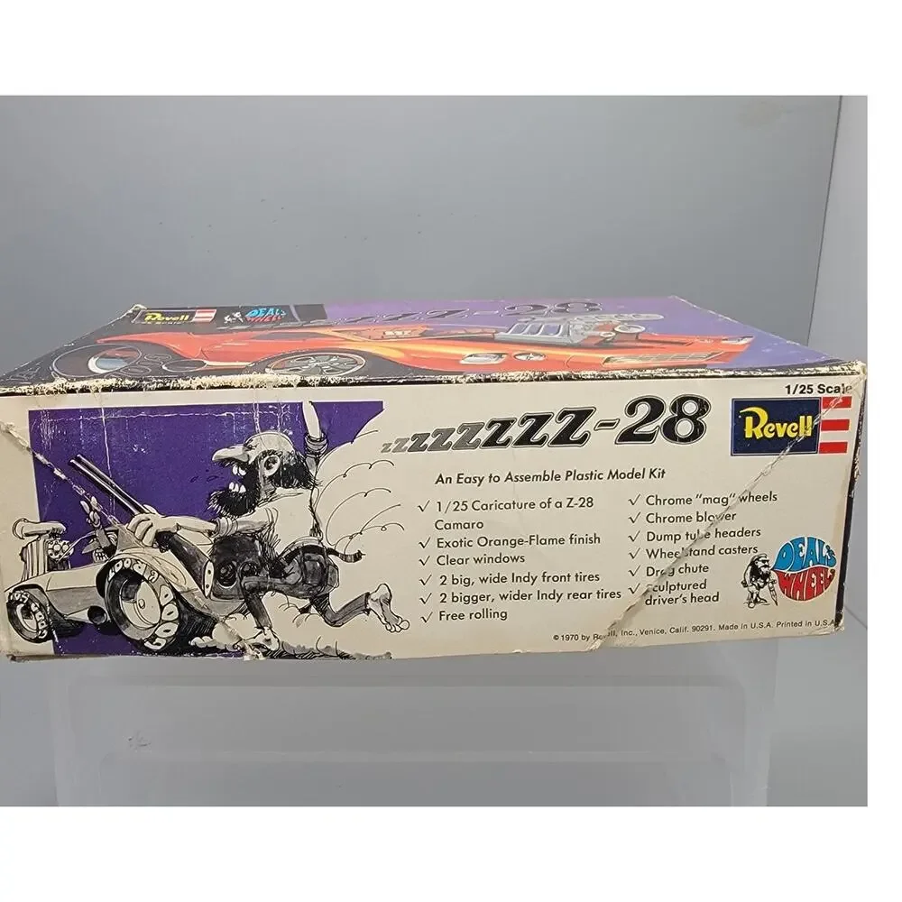 Vintage 1970 1/25 Revell Deal's Wheels Z-28 Camaro Built Model Kit H-1353